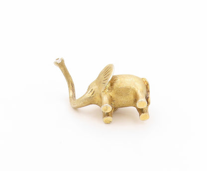 925 Sterling Silver Vintage Pendant Gold Plated Designer CZ Elephant  PT24088