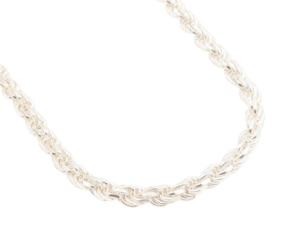 925 Sterling Silver Vintage Necklace Chunky Solid Twisted Rope Braid  NE4747