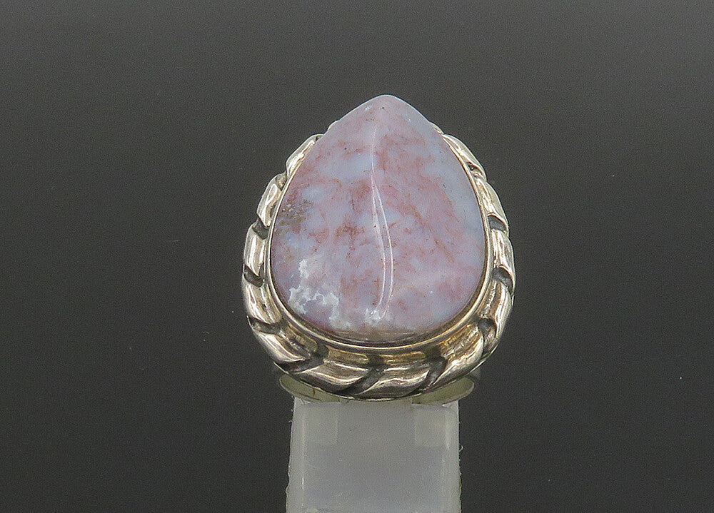 DTR JAY KING 925 Silver  Vintage Agate Twist Shiny Cocktail Ring Sz 7  RG23596