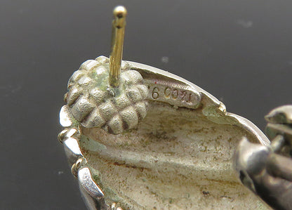 TIFFANY & CO. 925 Silver & 14K GOLD  Vintage Flute Twist Drop Earrings EG11161