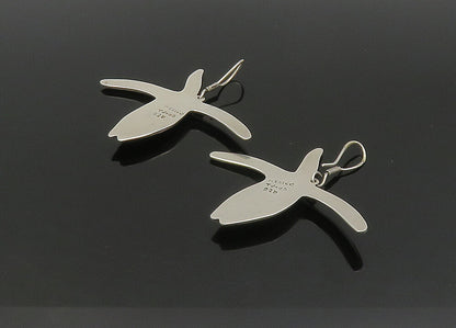 MEXICO 925 Silver  Vintage Black Onyx Starfish Motif Dangle Earrings  EG11204