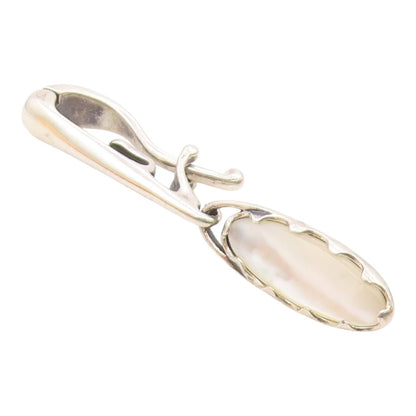 CAROLYN POLLACK 925 Sterling Silver  Vintage Mother Of Pearl Pendant  PT17181