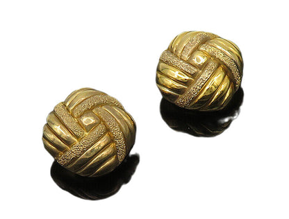 ITAOR 925 Silver  Vintage Shiny Gold Plated Hollow Non Pierce Earrings  EG9425