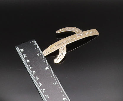 MEXICO 925 Silver  Vintage Etched Dots & Zig Zags Cactus Brooch Pin  BP9613