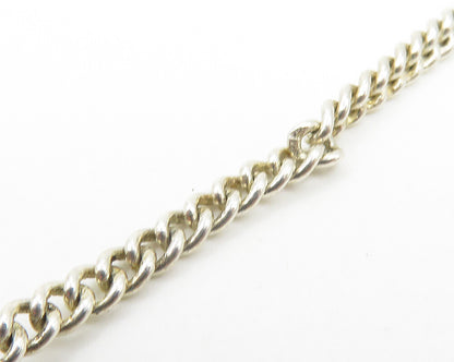 925 Sterling Silver  Vintage Amethyst Twist Petite Curb Chain Necklace  NE3061