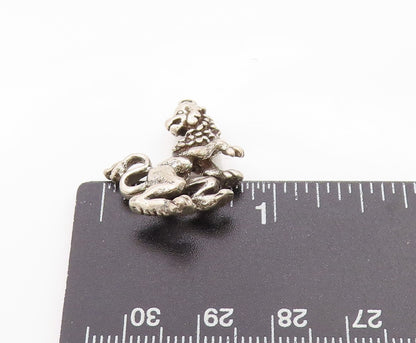 925 Sterling Silver Vintage Pendant Majestic Regal Lion Leo Zodiac Charm PT24815