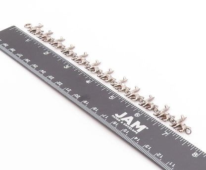 925 Sterling Silver Vintage Bracelet Etched Llama Animal Charm Chain  BT11404