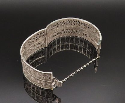 925 Sterling Silver Vintage Antique Spiral Wire Openwork Bangle Bracelet  BT9552