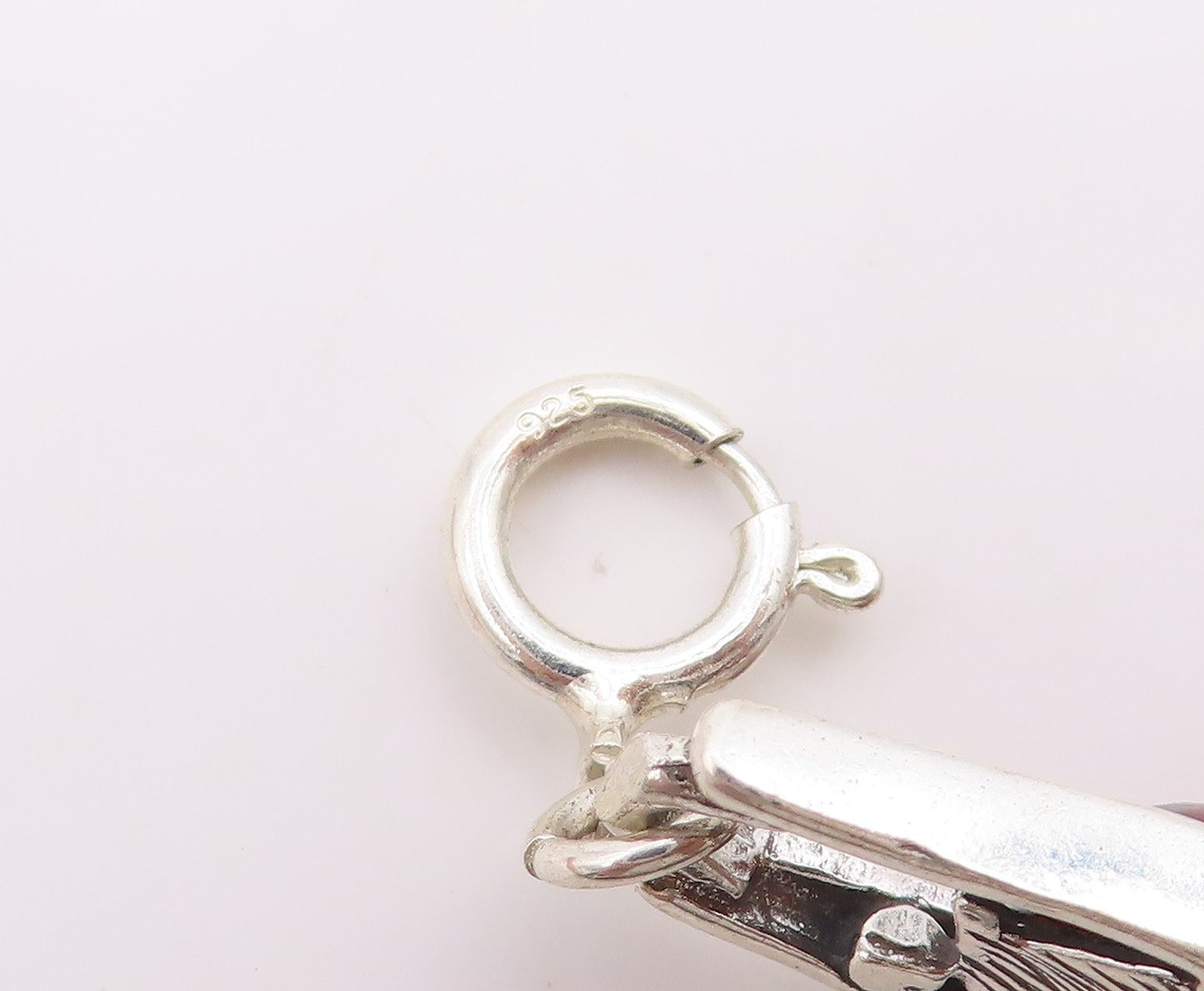 925 Sterling Silver Vintage Bracelet Cabochon Honey Amber Link Chain  BT11536