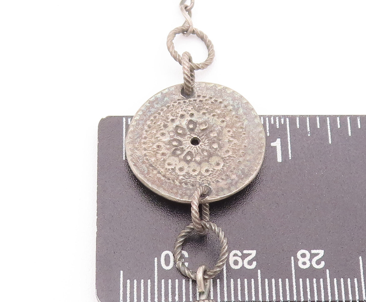 925 Sterling Silver Vintage Necklace SILPADA Etched Circular Chanie Glass NE4237