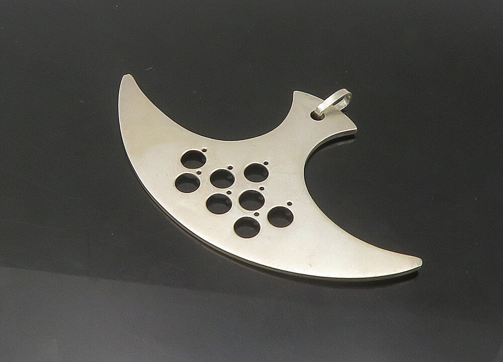 925 Sterling Silver  Vintage Cutout Detail Smooth Drop Pendant  PT18182