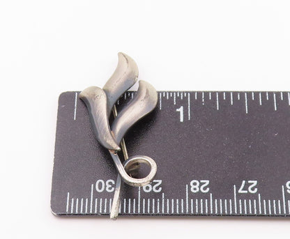 SIAM 925 Sterling Silver  Vintage Petite Dark Tone Floral Brooch Pin  BP3187
