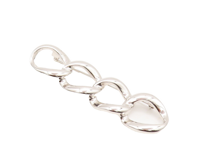 925 Sterling Silver Vintage Brooch Pin Cutout Linked Four Solid Rings  BP10555