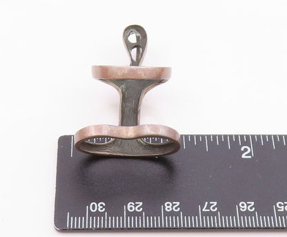 925 Sterling Silver  Vintage Modernist Yoga Meditation Figure Pendant  PT21447