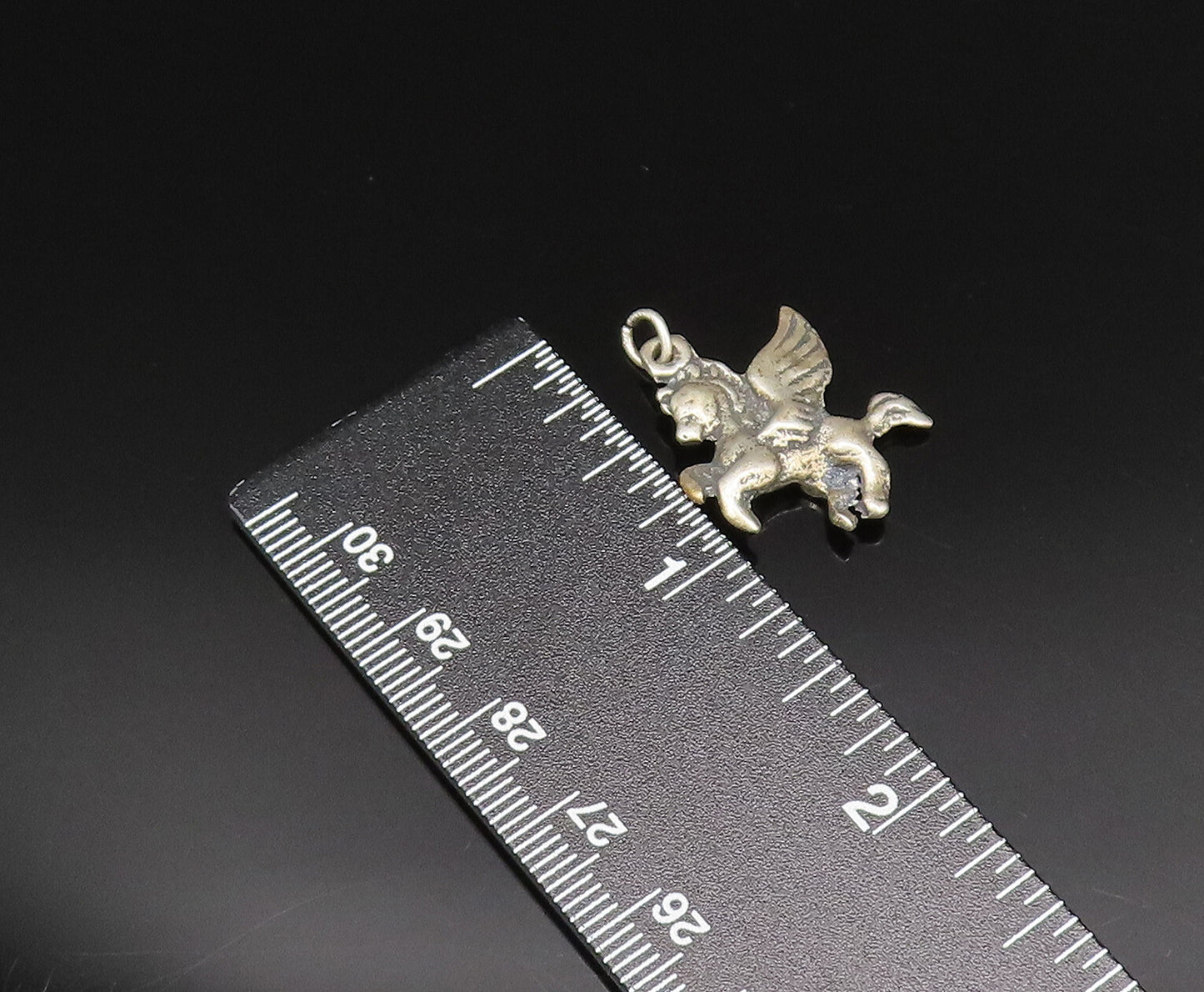 925 Sterling Silver  Vintage Sculpted Fancy Flying Horse Pendant  PT21491