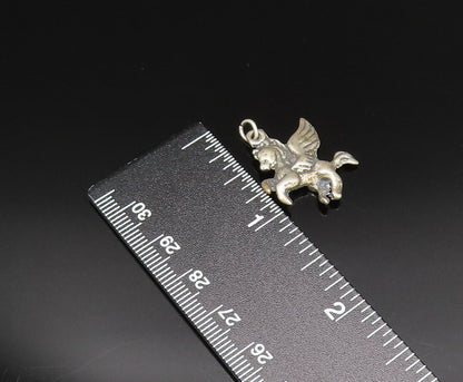 925 Sterling Silver  Vintage Sculpted Fancy Flying Horse Pendant  PT21491