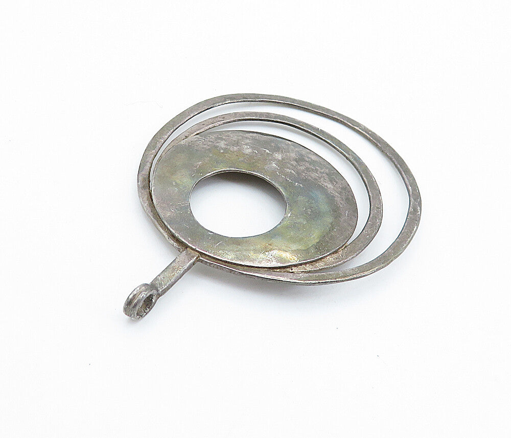 SILPADA 925 Silver  Vintage Oxidized Hammered Open Circles Pendant  PT4195