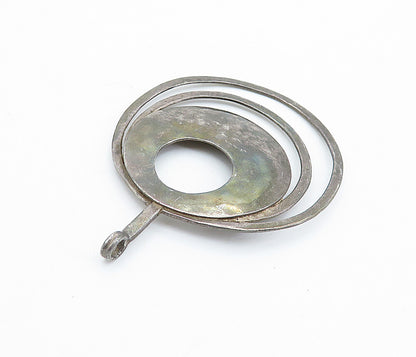 SILPADA 925 Silver  Vintage Oxidized Hammered Open Circles Pendant  PT4195