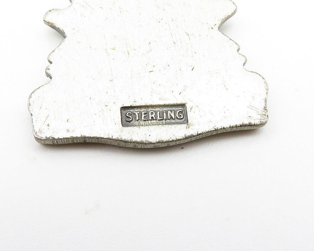 925 Sterling Silver  Vintage Oxidized Boy Scouts Of America Pendant  PT8174