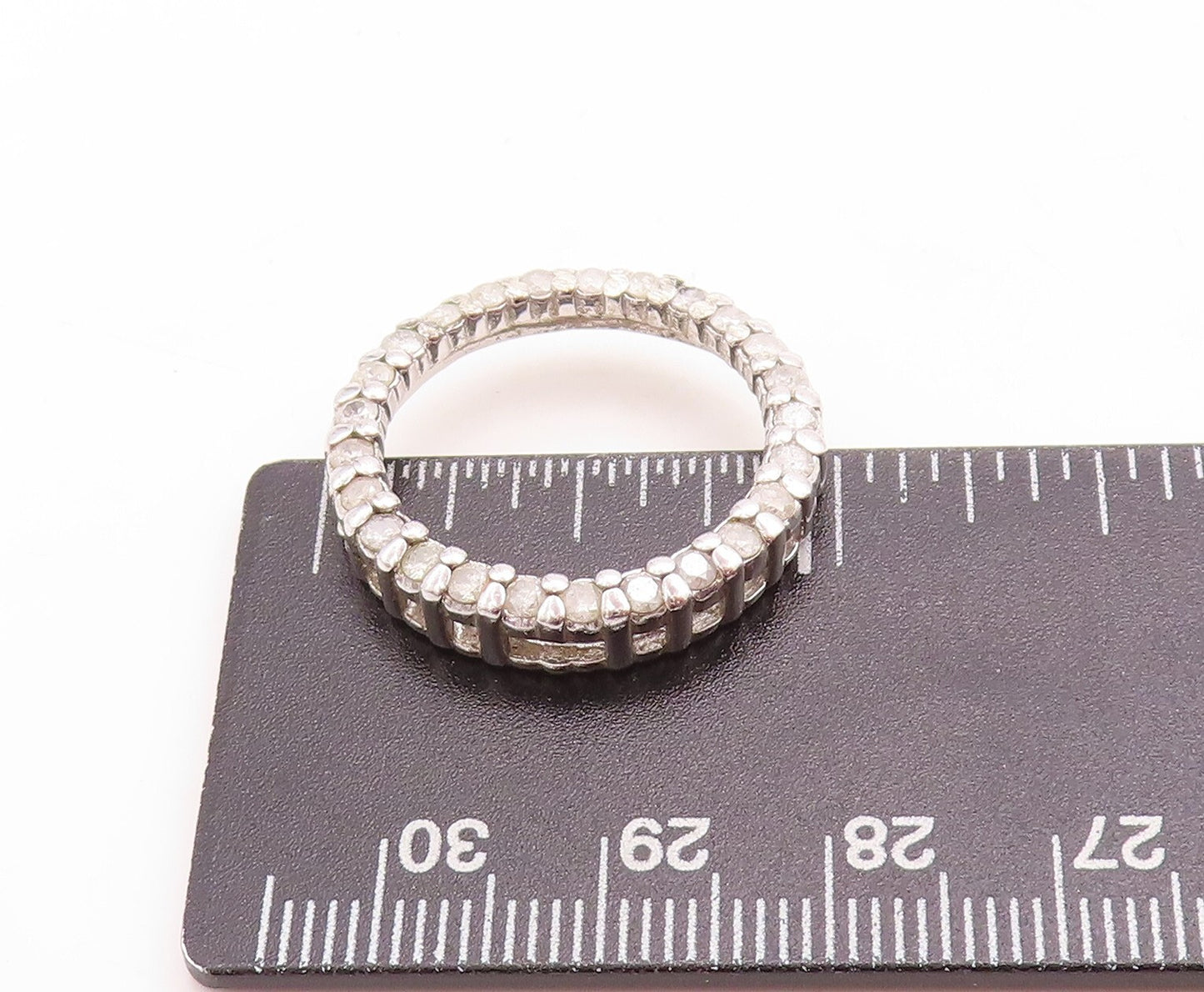 925 Sterling Silver Vintage Pendant Designer Real Diamonds Inlay Ring  PT23763