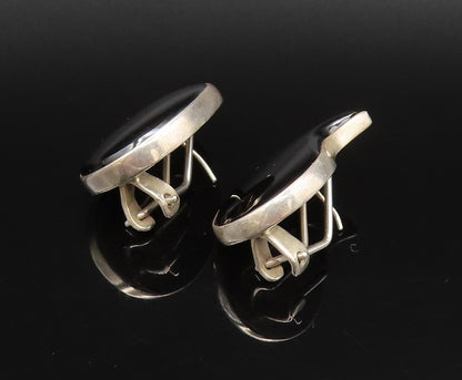 CERRO BLANCO 925 Silver  Vintage Teardrop Shaped Black Onyx Earrings  EG12246