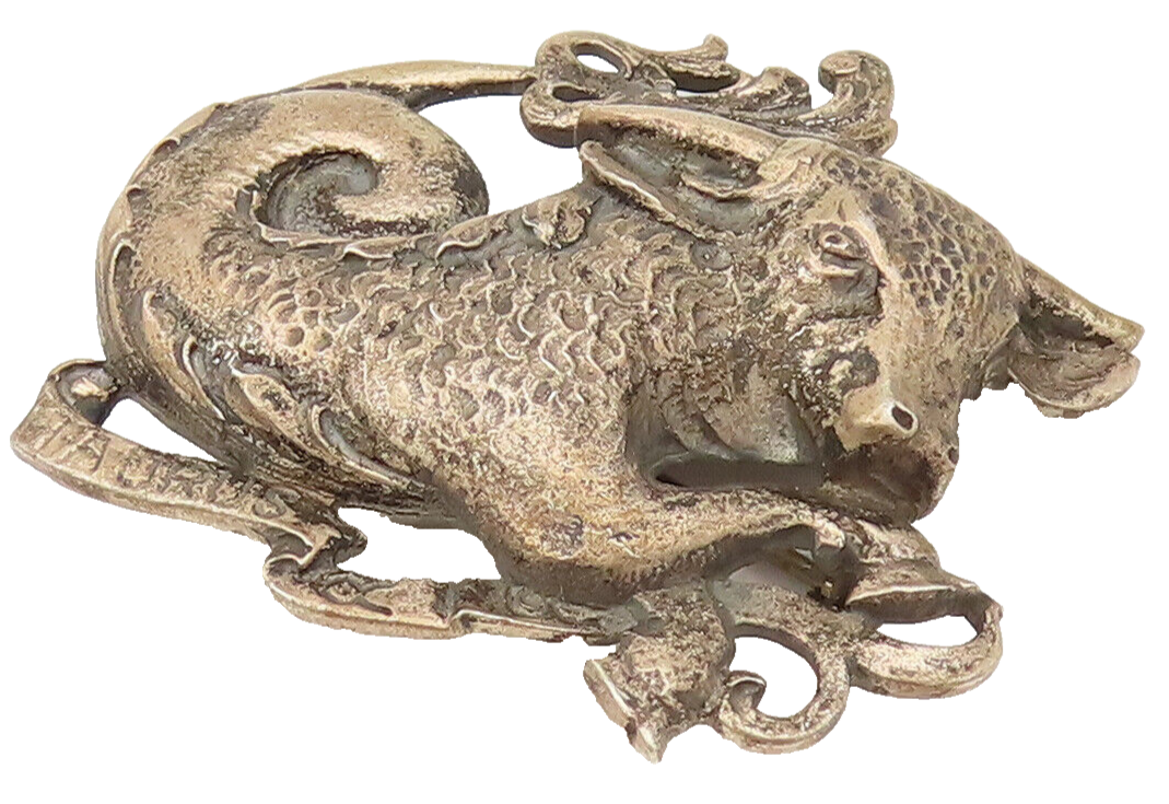 CINI 925 Silver  Vintage Antique Taurus Bull Astrology Brooch Pin  BP10276