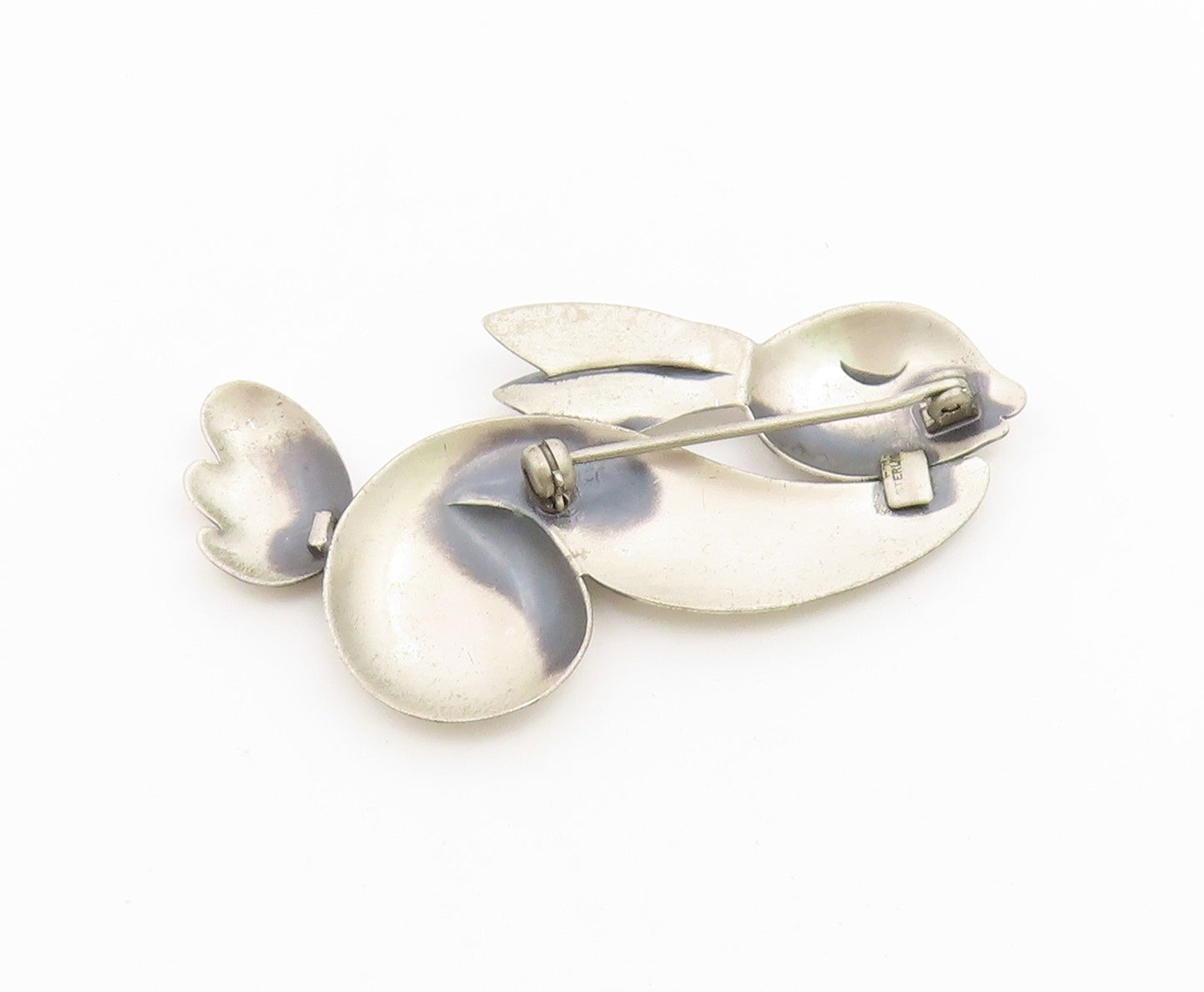 925 Sterling Silver Vintage Brooch Pin Modernist Abstract Rabbit Figure  BP12663