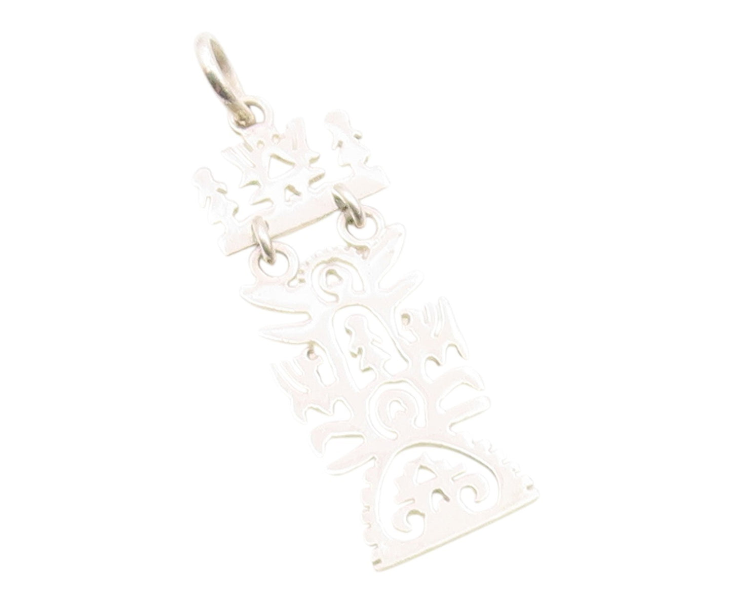 925 Sterling Silver  Vintage Human Figures Cutout Scenery Pendant  PT21232