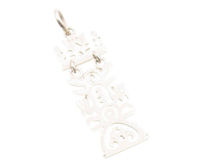 925 Sterling Silver  Vintage Human Figures Cutout Scenery Pendant  PT21232