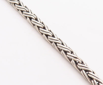 925 Sterling Silver Vintage Bracelet Solid Breaded Barrel Loack  BT10683