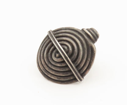 925 Sterling Silver  Vintage Spiral Shield Dome Ring Sz 6.75  RG26414