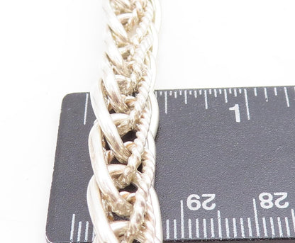 MEXICO 925 Sterling Silver  Vintage Shiny Twist Link Chain Necklace  NE1170