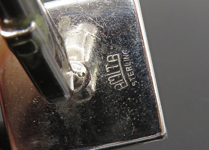 AMITA 925 Sterling Silver  Vintage Pagoda Mountain Scene Cufflinks  TR2933