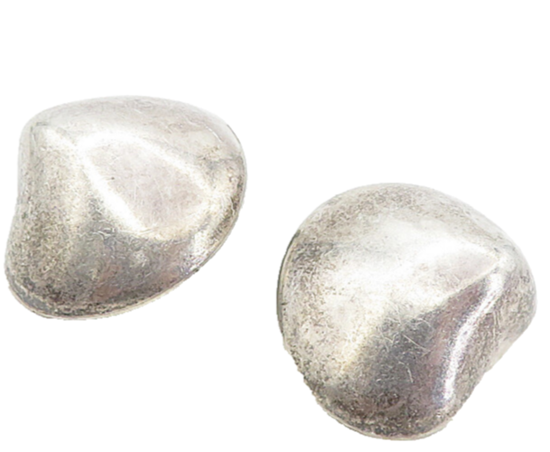 MEXICO 925 Sterling Silver  Vintage Smooth Hollow Non Pierce Earrings  EG4170