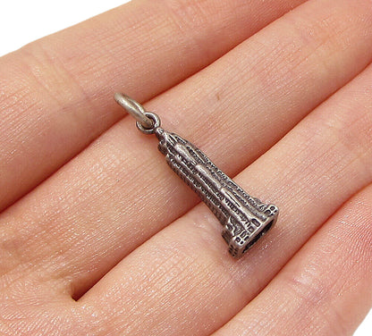 925 Sterling Silver  Vintage Empire State Building Charm Pendant  PT2205
