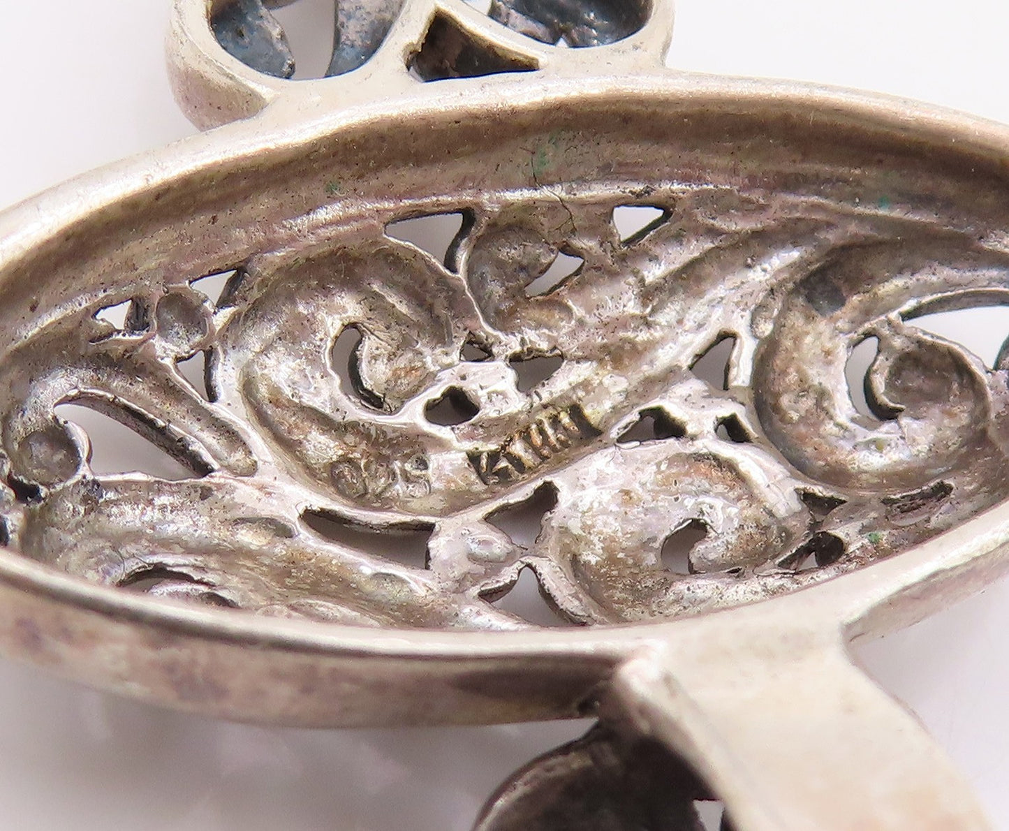 925 Sterling Silver Vintage Pendant Intricate Solid Scrollwork Locket  PT25964