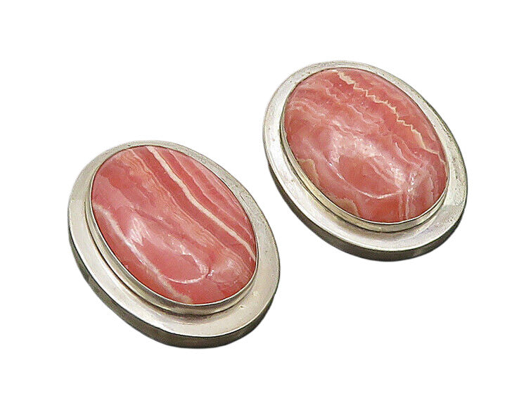 CELIA SEBIRI 925 Silver Vintage Rhodochrosite Heavy Clip On Earrings EG11429