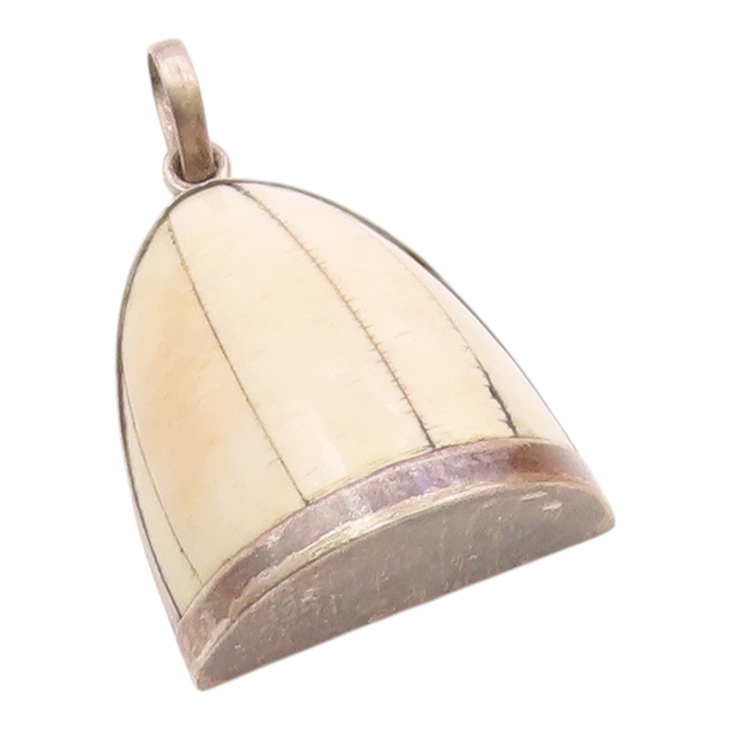 925 Sterling Silver  Vintage Hollow Bell Shaped Dome Pendant  PT14334