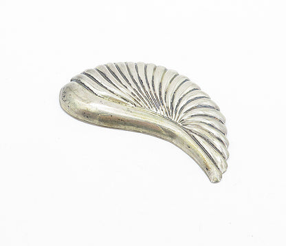 925 Sterling Silver  Vintage Dark Tone Fluted Wing Design Brooch Pin  BP2538