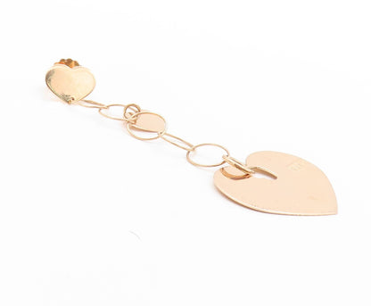925 Sterling Silver Vintage Earrings Rose Gold Plated NANIS Drop Heart EG13566