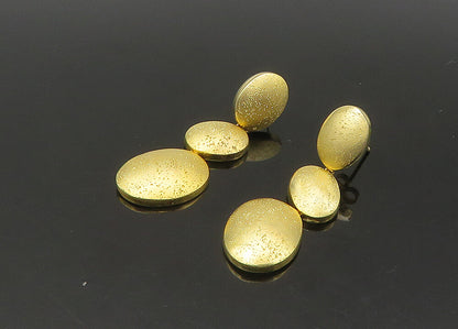 925 Sterling Silver  Vintage Shiny Gold Plated Linked Dangle Earrings  EG10809