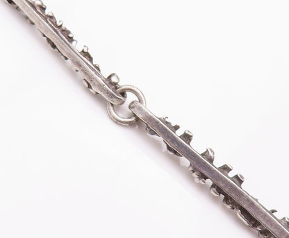 925 Sterling Silver Vintage Necklace Brutalist Tree Branch Carved  NE4267