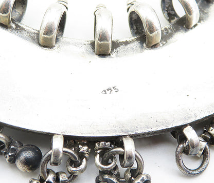 925 Sterling Silver  Vintage Antique Ornate Detail Dangling Pendant  PT5962