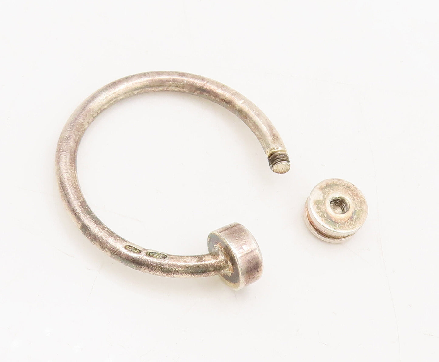 925 Sterling Silver Vintage Keychain Minimalist Screw End Lock Keychain  TR3694