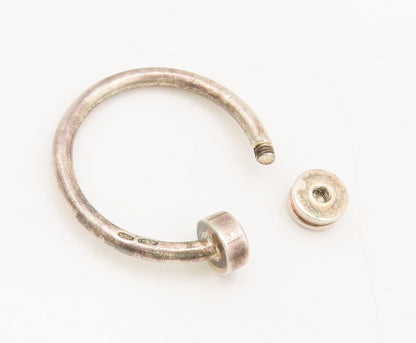 925 Sterling Silver Vintage Keychain Minimalist Screw End Lock Keychain  TR3694