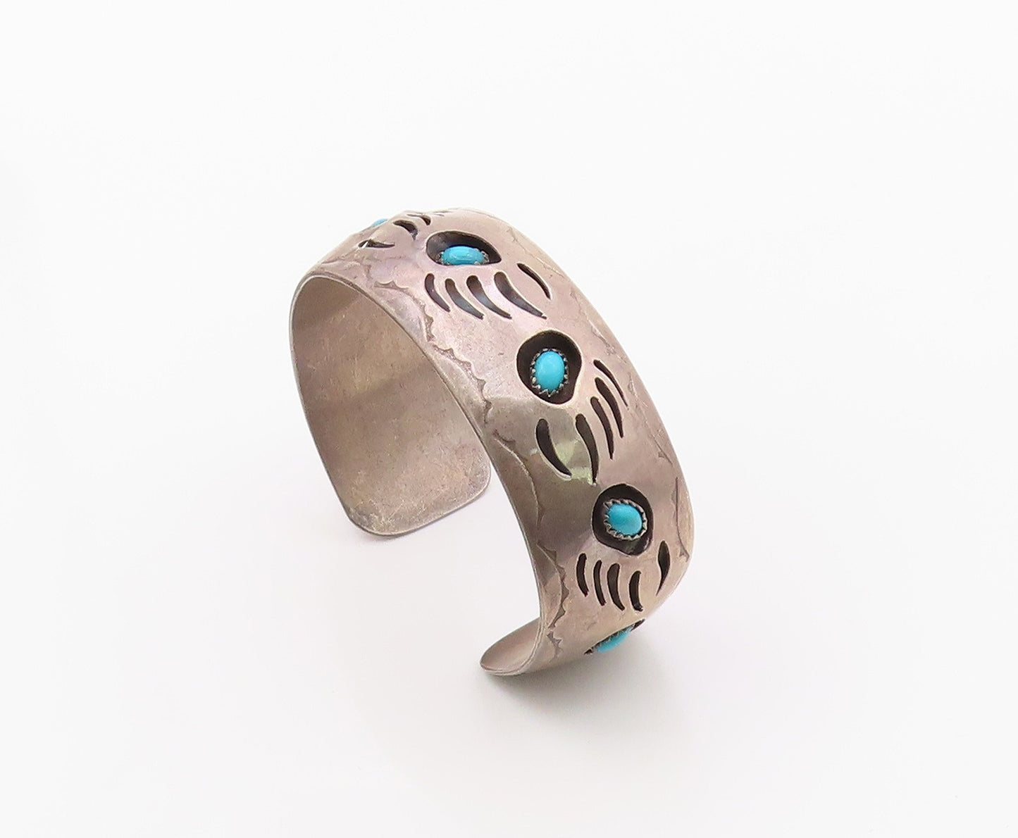925 Sterling Silver Vintage Bracelet NAVAJO PEARLENE SPENCER Turquoise  BT12107