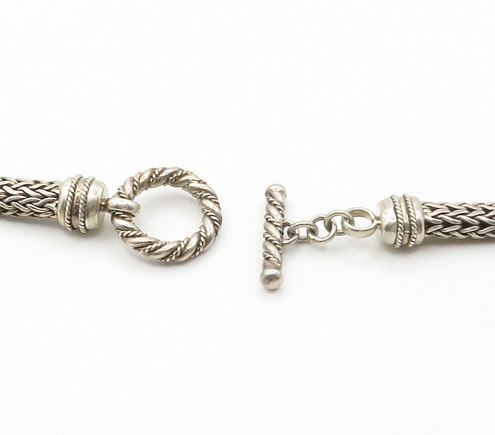 925 Sterling Silver  Vintage Shiny Minimalist Wheat Link Chain Necklace NE2427