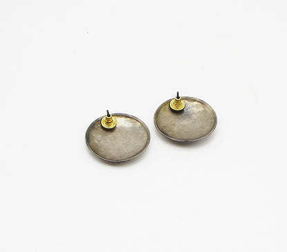 925 Sterling Silver  Vintage Pebbled Design Stud Drop Earrings  EG1993