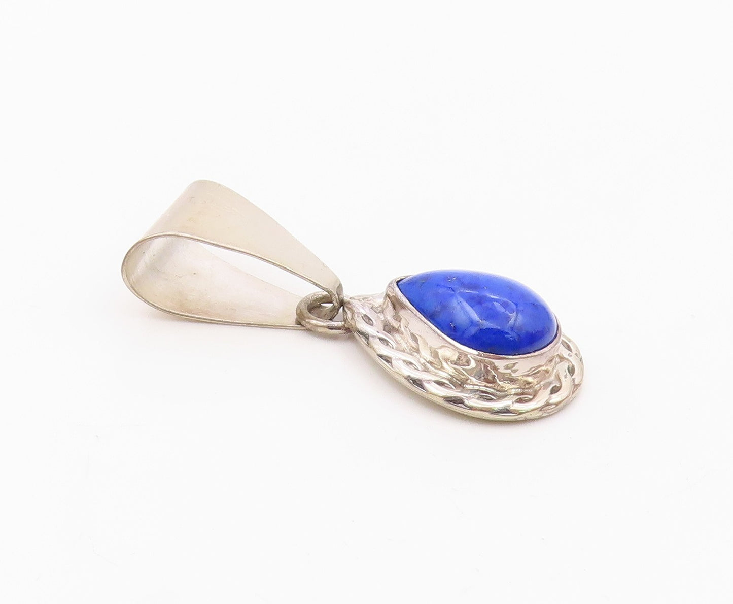 CAROL FELLEY 925 Silver  Vintage Lapis Lazuli Tear Drop Pendant  PT16902
