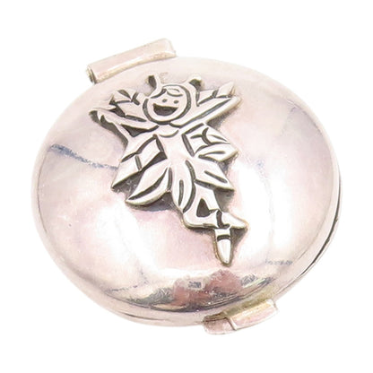 925 Sterling Silver Vintage Pill Box EMILIA CASTILLO Fairy Trinket OPENS  TR4106